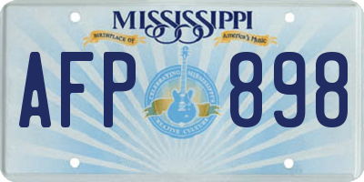 MS license plate AFP898