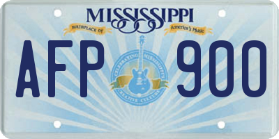 MS license plate AFP900