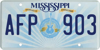 MS license plate AFP903