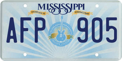 MS license plate AFP905
