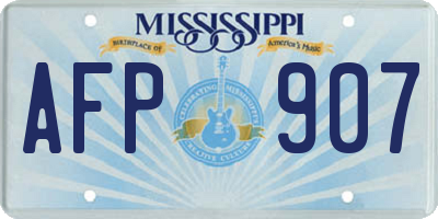 MS license plate AFP907