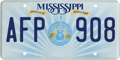 MS license plate AFP908