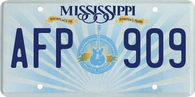 MS license plate AFP909