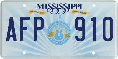 MS license plate AFP910