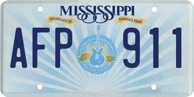 MS license plate AFP911