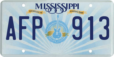 MS license plate AFP913