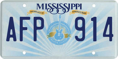 MS license plate AFP914