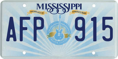 MS license plate AFP915