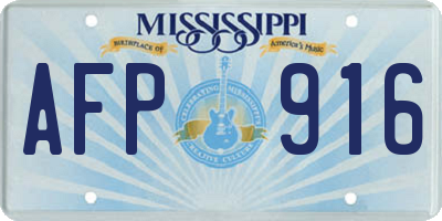 MS license plate AFP916