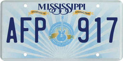 MS license plate AFP917