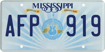 MS license plate AFP919