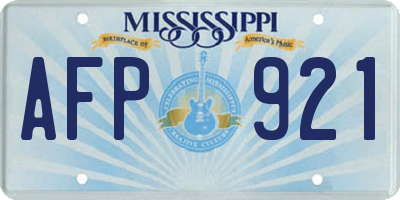 MS license plate AFP921