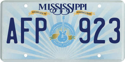 MS license plate AFP923
