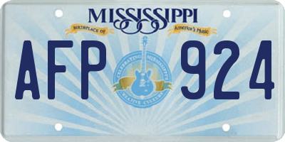 MS license plate AFP924