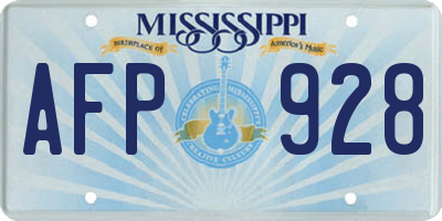 MS license plate AFP928