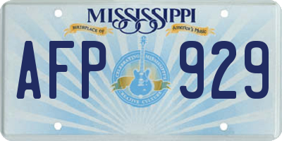 MS license plate AFP929