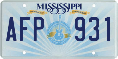 MS license plate AFP931