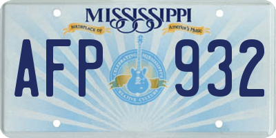 MS license plate AFP932