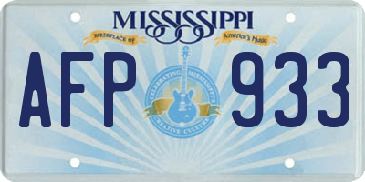 MS license plate AFP933