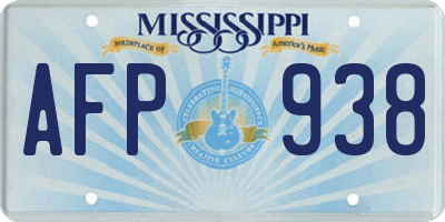 MS license plate AFP938