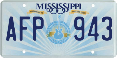 MS license plate AFP943