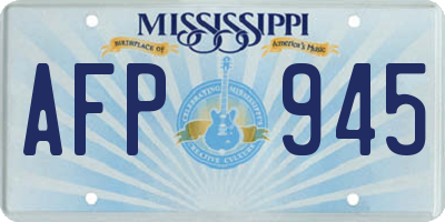 MS license plate AFP945