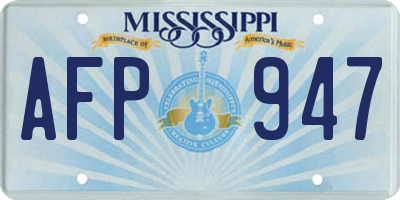 MS license plate AFP947