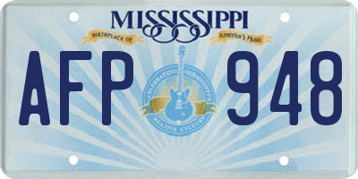 MS license plate AFP948