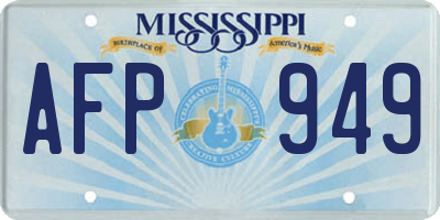 MS license plate AFP949