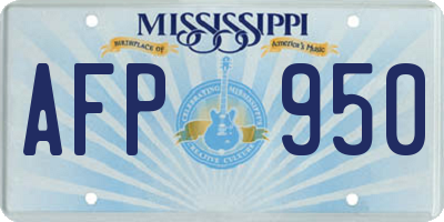 MS license plate AFP950