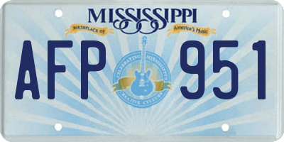 MS license plate AFP951