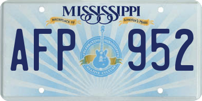 MS license plate AFP952