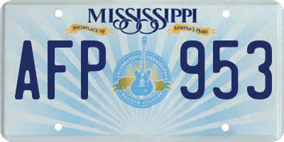MS license plate AFP953