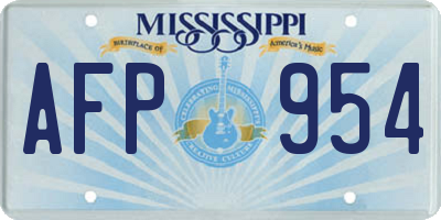 MS license plate AFP954