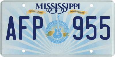MS license plate AFP955
