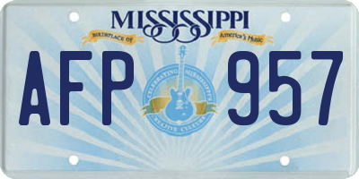 MS license plate AFP957