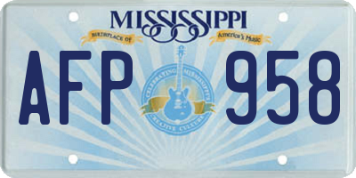 MS license plate AFP958