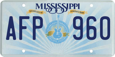 MS license plate AFP960