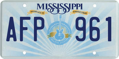MS license plate AFP961