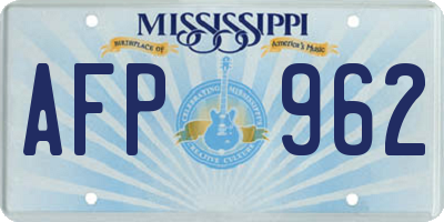 MS license plate AFP962