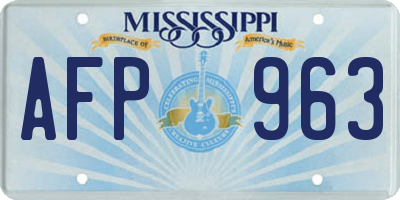 MS license plate AFP963