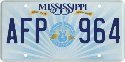 MS license plate AFP964