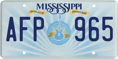 MS license plate AFP965