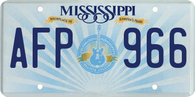 MS license plate AFP966