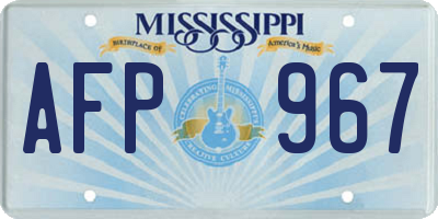 MS license plate AFP967