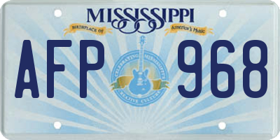 MS license plate AFP968