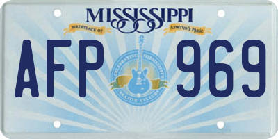 MS license plate AFP969