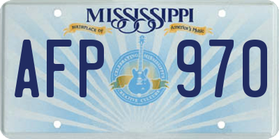MS license plate AFP970