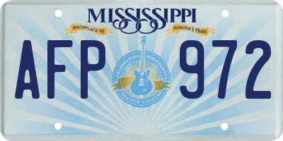 MS license plate AFP972