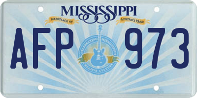 MS license plate AFP973